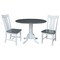 International Concepts Round 42 in. Dual Drop Leaf Dining Table with 2 Slat Back Chairs - 3 Piece Dining Set, 42 in W K05-42DP-C13P - alternate 1